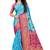 turquoise woven art silk saree with blouse