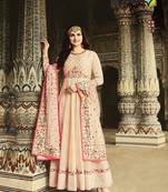 Off-white embroidered silk salwar
