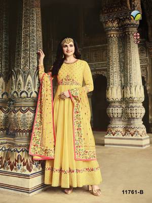 Yellow embroidered silk salwar 1