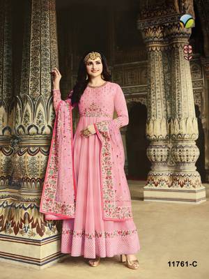 Pink embroidered silk salwar 1