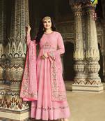 Pink embroidered silk salwar