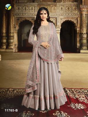 Light-purple embroidered silk salwar 1