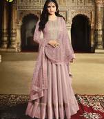 Pink embroidered silk salwar