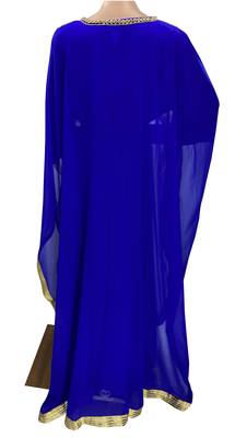 royal blue georgette moroccan islamic dubai kaftan farasha zari and stone work dress 3