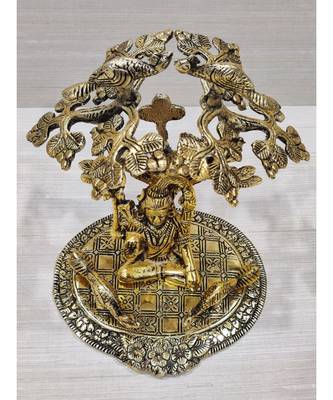 Golden Oxidized Lord Shiva Idol Sanyaas Under Tree - Golden Antique Look 4