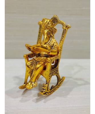 Golden Oxidized Antique Look Lord Ganesha On Swinging Chair 1