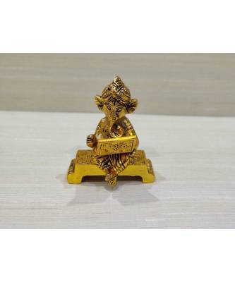 Golden Oxidized Lord Ganesha with Laptop 2