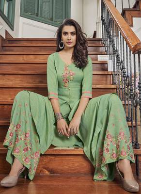 Pastel Embroidered Stitched Salwar 2