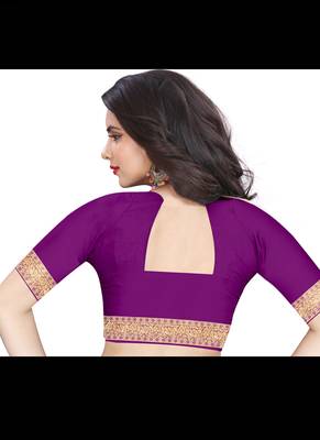 Purple Woven Art Silk Saree With Blouse 2