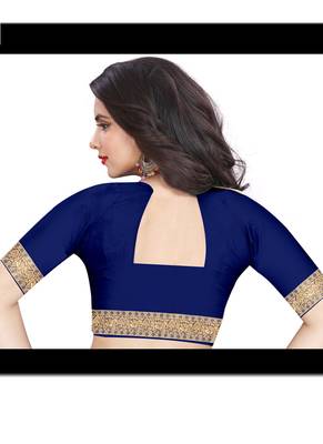 Blue Woven Art Silk Saree With Blouse 2