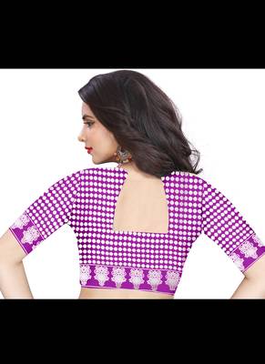 Purple Woven Art Silk Saree With Blouse 2