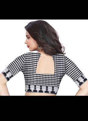 Black Woven Art Silk Saree With Blouse 2
