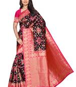 Black Woven Art Silk Saree With Blouse