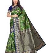 Green Woven Art Silk Saree With Blouse