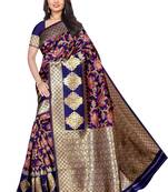 Blue Woven Art Silk Saree With Blouse