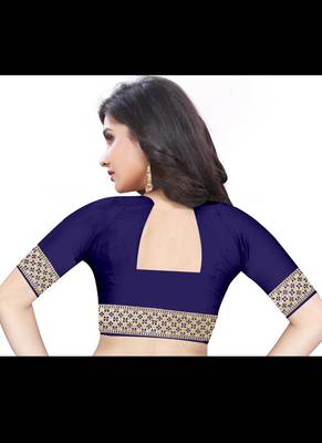 Blue Woven Art Silk Saree With Blouse 2