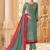 Turquoise Embroidered Stitched Salwar With Dupatta