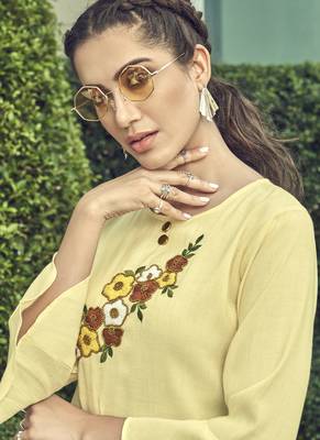 Yellow Embroidered Stitched Salwar 2