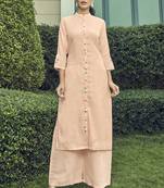 Peach Embroidered Stitched Salwar