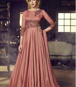 Peach Embroidered Stitched Salwar With Dupatta