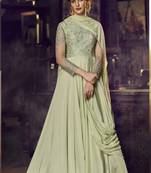 Green Embroidered Stitched Salwar With Dupatta