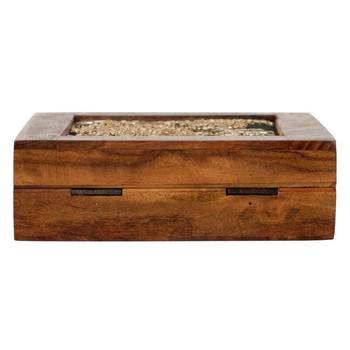 Brown, Black Clutch Wooden Embroidery Party  2