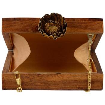 Brown, Black Clutch Wooden Embroidery Party  3