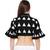 Women's Black & White Ikat Flared Sleeve Fancy Readymade Saree Blouse