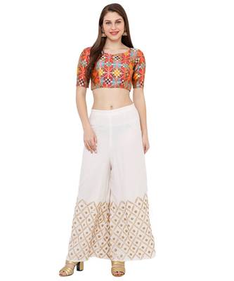 Women's Multicolour Brocked Party Wear Readymade Saree Blouse 5