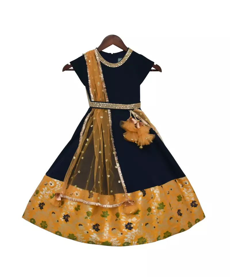 Dark Blue Georgette Anarkali