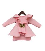 Baby Pink Lycra Dress For Girls
