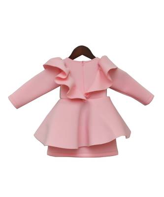Baby Pink Lycra Dress For Girls 2