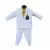 White Coat Set with Yellow Shirt