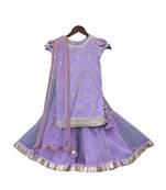 Purple Embroidered Sharara Set For Girls