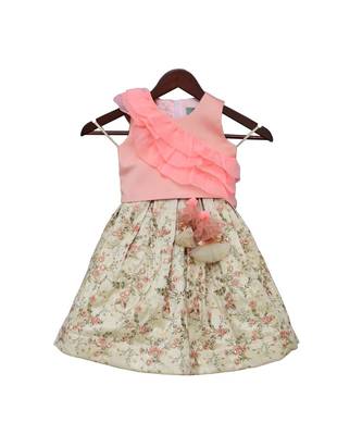 Peach Frill Choli with Embroidery Lehenga 1