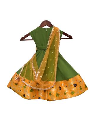 Peach Choli And Embroidery Lehenga Dupatta 2