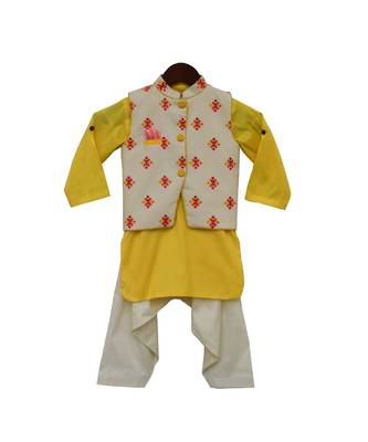 Multi Colour Bootie Nehru Jacket with Salwar 1