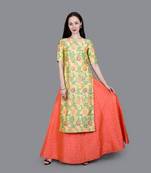 Off White Jaquard High Slit Kurta