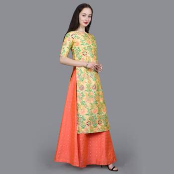 Off White Jaquard High Slit Kurta 3