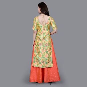 Off White Jaquard High Slit Kurta 4
