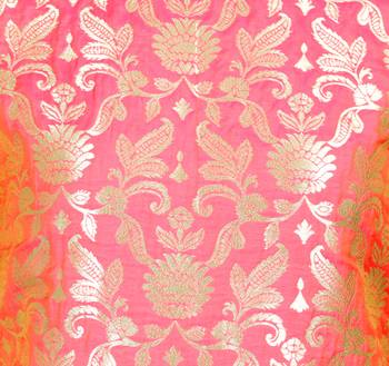 Pink Brocade High Slit Kurta  5