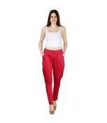 red plain cotton jegging
