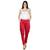 red plain cotton jegging