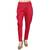 red plain cotton jegging