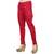 red plain cotton jegging