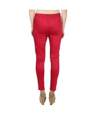 red plain cotton jegging 5