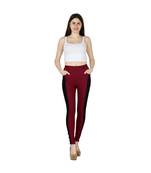 maroon plain cotton jegging