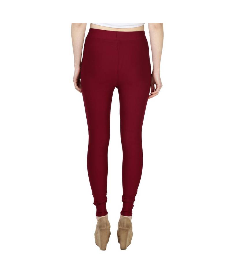 maroon plain cotton jegging