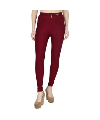 maroon plain cotton jegging 2