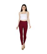 maroon plain cotton jegging